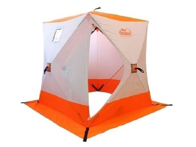 Палатка зимняя куб Следопыт 1,8х1,8 Oxford 210D PU 1000.3 местная,цв. бело-оранж